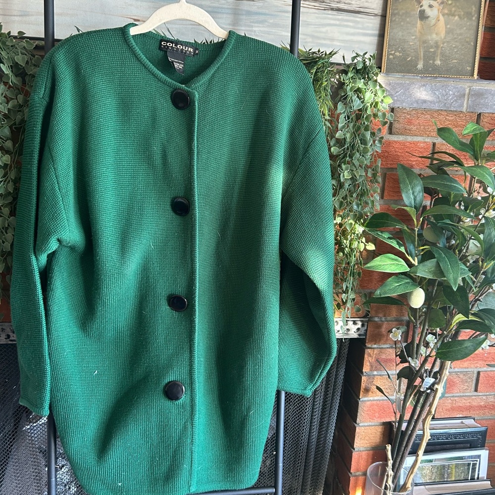 Vintage forest green sweater - Picture 3 of 5